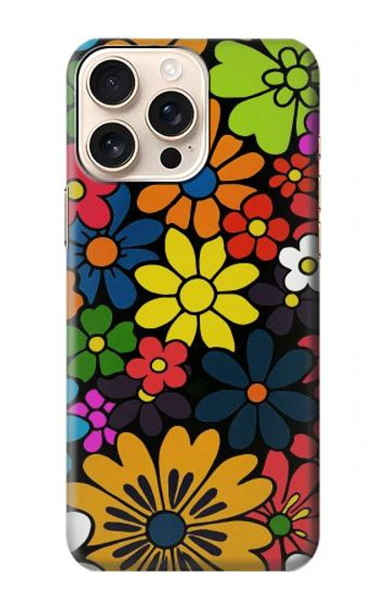 S4043 Colorful Flowers Cartoon Case For iPhone 16 pro max
