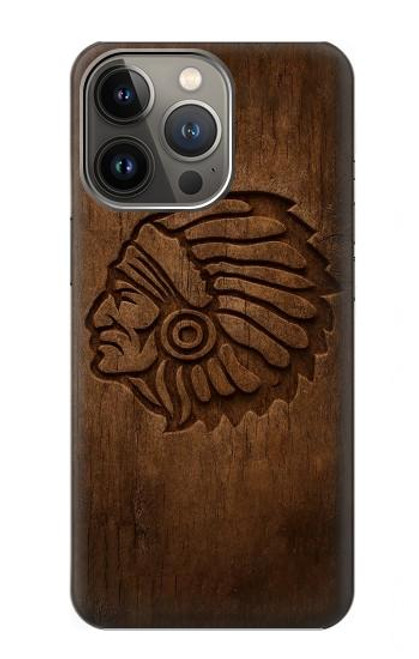 S4035 Native American Wood Carving Case For iPhone 13 Pro Max