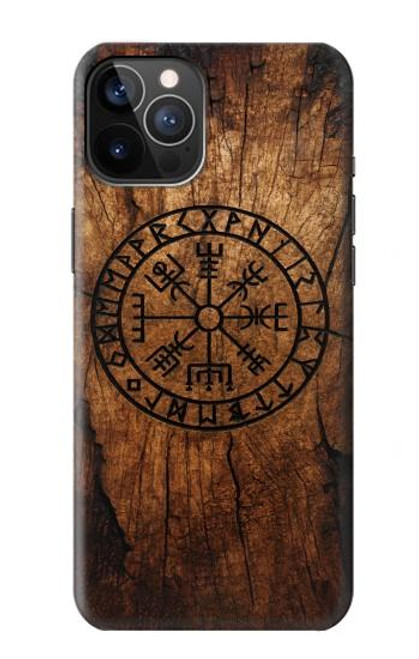 S4036 Viking Vegvisir Compass Wood Case For iPhone 12, iPhone 12 Pro