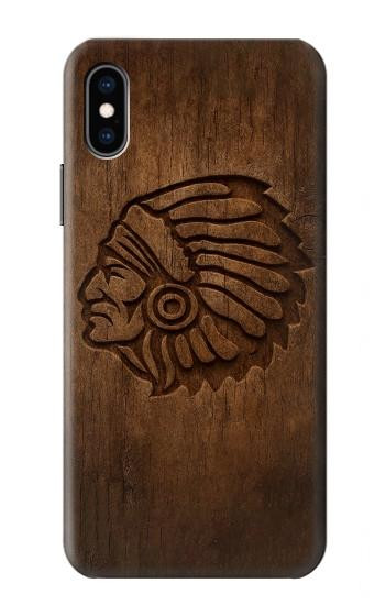 S4035 Native American Wood Carving Case For iPhone X, iPhone XS