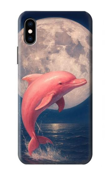 S4045 Dolphin Moon Night Case For iPhone X, iPhone XS