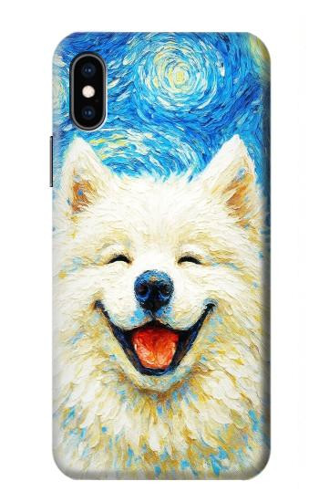S4064 Smile Dog Van Gogh Starry Night Case For iPhone X, iPhone XS