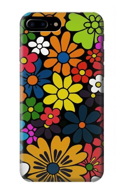 S4043 Colorful Flowers Cartoon Case For iPhone 7 Plus, iPhone 8 Plus