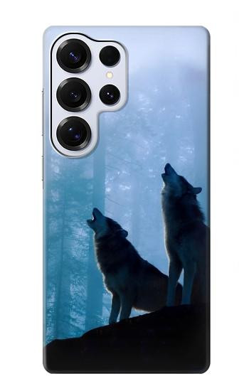 S4053 Two Wolves Couple Howling Forest Case For Samsung Galaxy S25 Ultra