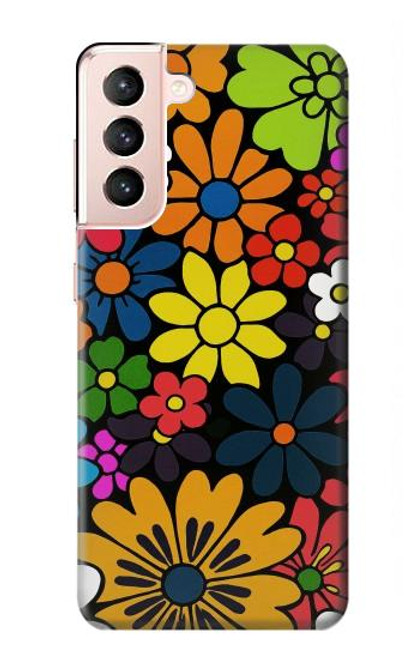 S4043 Colorful Flowers Cartoon Case For Samsung Galaxy S21 5G