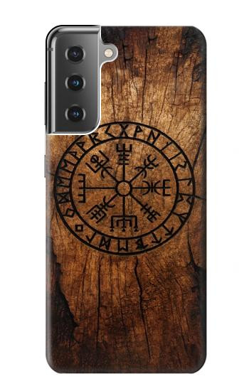S4036 Viking Vegvisir Compass Wood Case For Samsung Galaxy S21 Plus 5G, Galaxy S21+ 5G