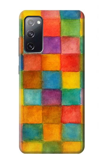 S4077 Water Color Painting Colorful Check Pattern Case For Samsung Galaxy S20 FE