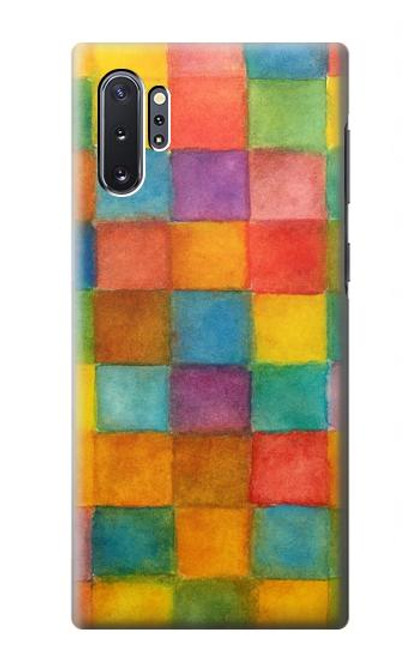 S4077 Water Color Painting Colorful Check Pattern Case For Samsung Galaxy Note 10 Plus