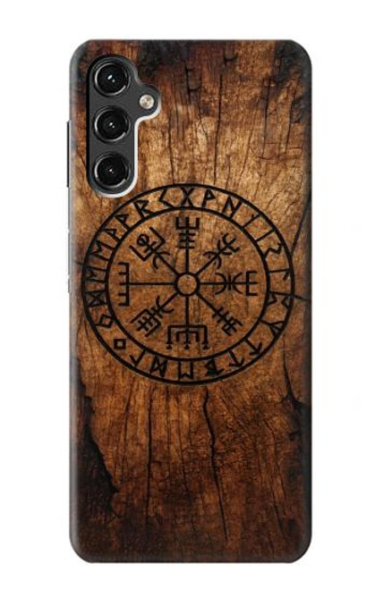 S4036 Viking Vegvisir Compass Wood Case For Samsung Galaxy A14 5G