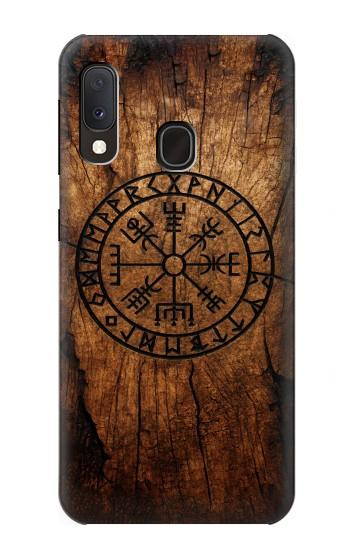 S4036 Viking Vegvisir Compass Wood Case For Samsung Galaxy A20e