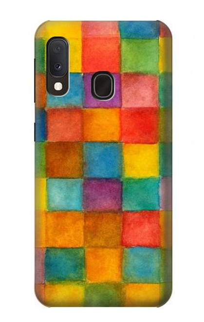 S4077 Water Color Painting Colorful Check Pattern Case For Samsung Galaxy A20e