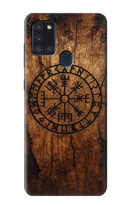 S4036 Viking Vegvisir Compass Wood Case For Samsung Galaxy A21s