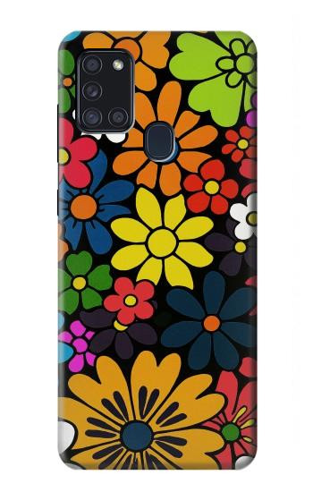 S4043 Colorful Flowers Cartoon Case For Samsung Galaxy A21s