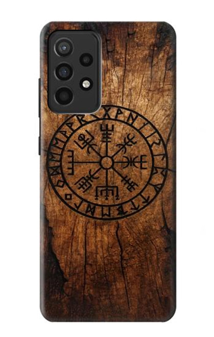 S4036 Viking Vegvisir Compass Wood Case For Samsung Galaxy A52, Galaxy A52 5G