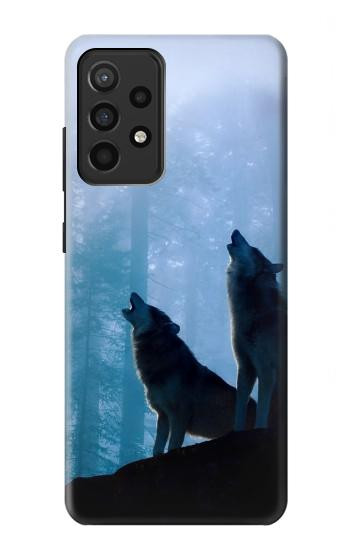 S4053 Two Wolves Couple Howling Forest Case For Samsung Galaxy A52, Galaxy A52 5G