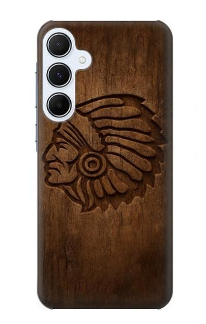 S4035 Native American Wood Carving Case For Samsung Galaxy A55 5G