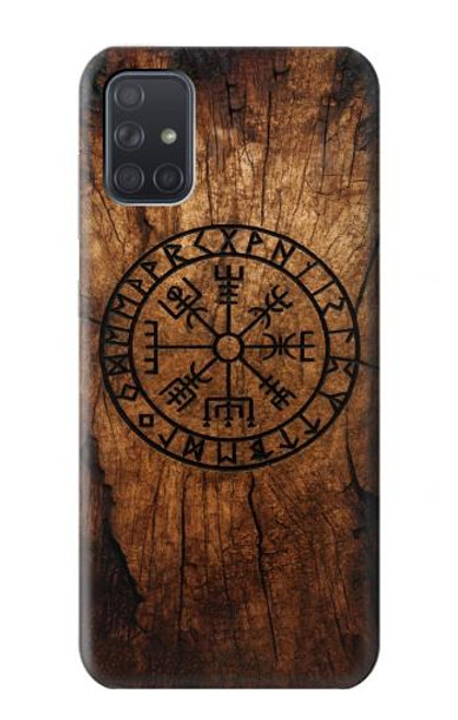 S4036 Viking Vegvisir Compass Wood Case For Samsung Galaxy A71 5G