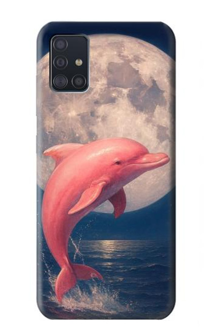 S4045 Dolphin Moon Night Case For Samsung Galaxy A51