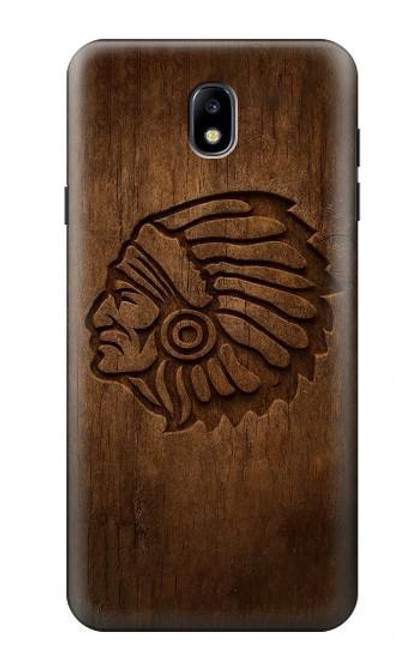 S4035 Native American Wood Carving Case For Samsung Galaxy J7 (2018), J7 Aero, J7 Top, J7 Aura, J7 Crown, J7 Refine, J7 Eon, J7 V 2nd Gen, J7 Star