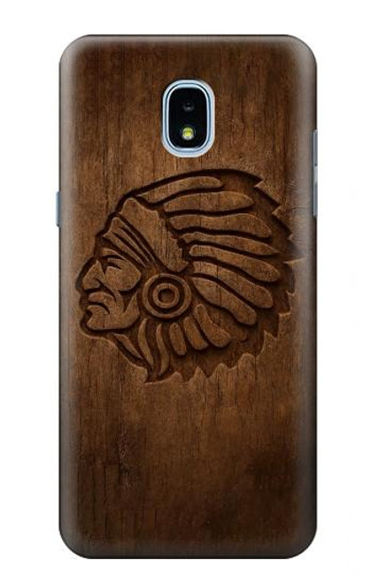 S4035 Native American Wood Carving Case For Samsung Galaxy J3 (2018), J3 Star, J3 V 3rd Gen, J3 Orbit, J3 Achieve, Express Prime 3, Amp Prime 3