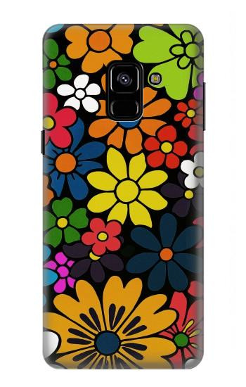S4043 Colorful Flowers Cartoon Case For Samsung Galaxy A8 (2018)