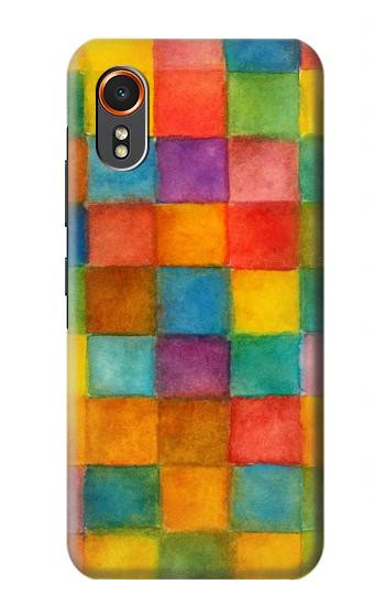 S4077 Water Color Painting Colorful Check Pattern Case For Samsung Galaxy XCover7