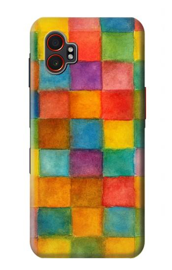 S4077 Water Color Painting Colorful Check Pattern Case For Samsung Galaxy XCover7 Pro