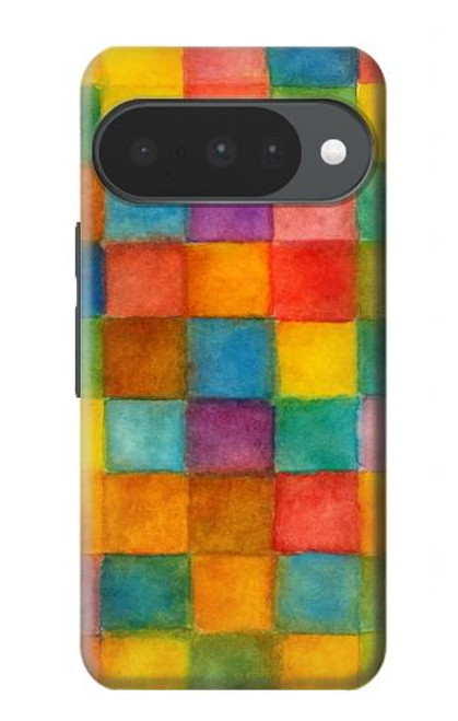 S4077 Water Color Painting Colorful Check Pattern Case For Google Pixel 10, 10 Pro