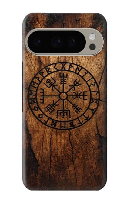S4036 Viking Vegvisir Compass Wood Case For Google Pixel 9 Pro