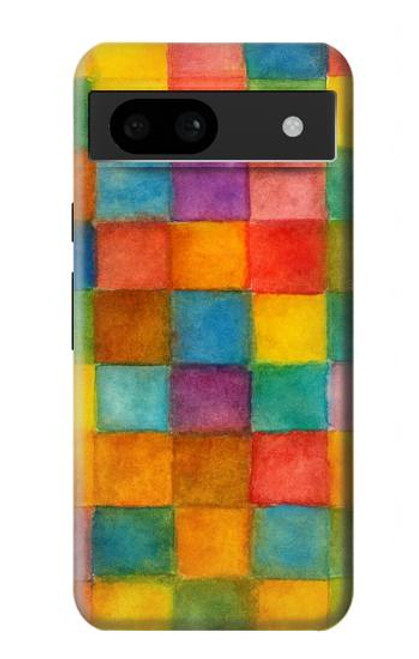 S4077 Water Color Painting Colorful Check Pattern Case For Google Pixel 8a