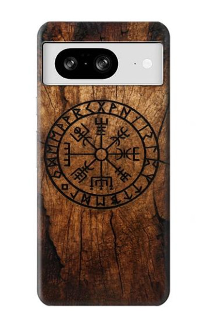 S4036 Viking Vegvisir Compass Wood Case For Google Pixel 8