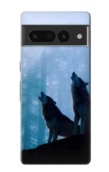 S4053 Two Wolves Couple Howling Forest Case For Google Pixel 7 Pro