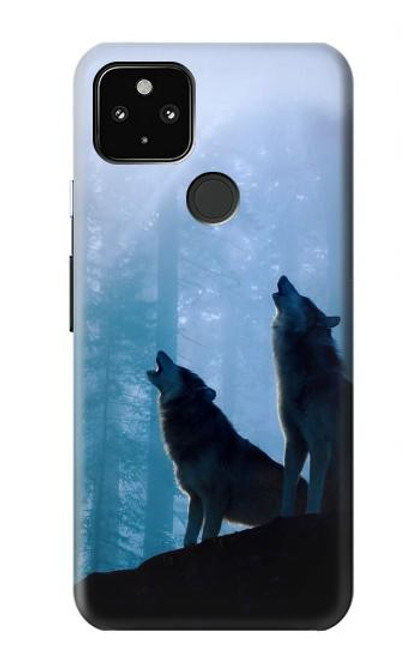 S4053 Two Wolves Couple Howling Forest Case For Google Pixel 4a 5G