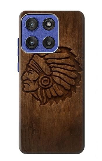 S4035 Native American Wood Carving Case For Motorola Moto G Stylus 5G (2025), Edge 60 Stylus