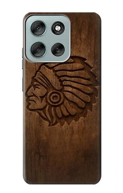 S4035 Native American Wood Carving Case For Motorola Moto G56