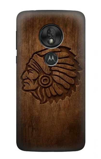 S4035 Native American Wood Carving Case For Motorola Moto G7 Power