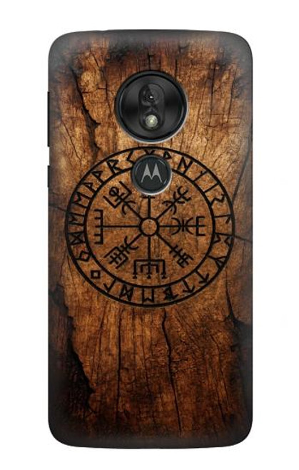 S4036 Viking Vegvisir Compass Wood Case For Motorola Moto G7 Power