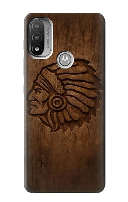S4035 Native American Wood Carving Case For Motorola Moto E20,E30,E40