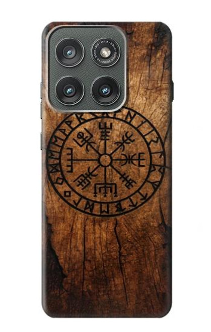 S4036 Viking Vegvisir Compass Wood Case For Motorola Edge (2025)