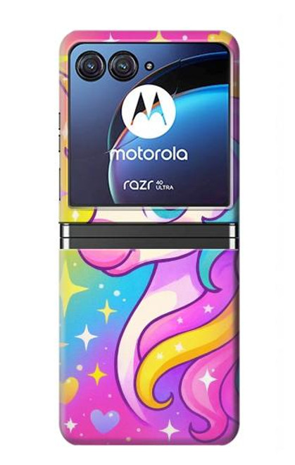S4057 Cute Unicorn Cartoon Case For Motorola Razr 40 Ultra