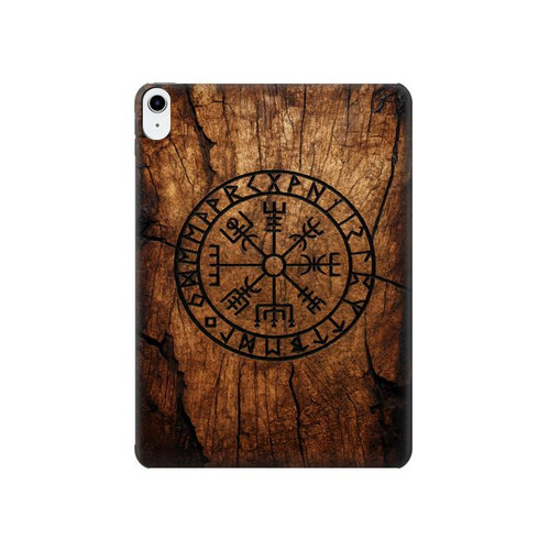 S4036 Viking Vegvisir Compass Wood Hard Case For iPad 10.9 (2025,2022)