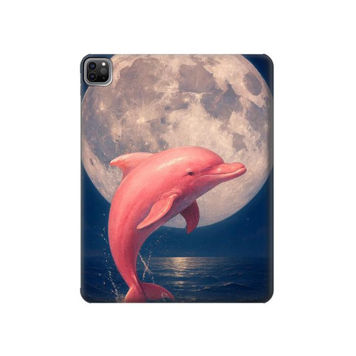 S4045 Dolphin Moon Night Hard Case For iPad Pro 12.9 (2022, 2021, 2020, 2018), iPad Air 13 (2025, 2024)