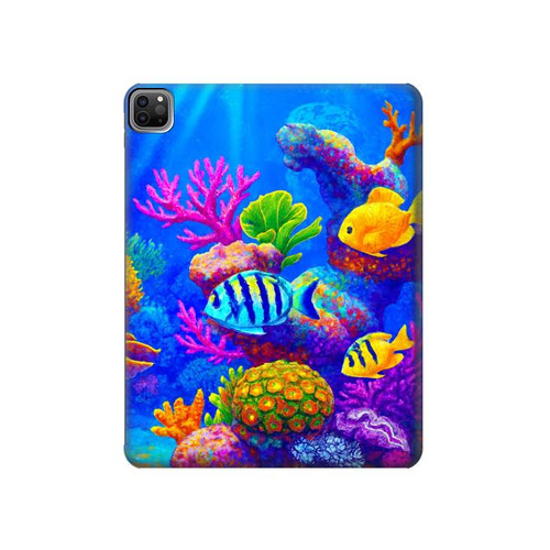 S4058 Colorful Aquarium Hard Case For iPad Pro 12.9 (2022, 2021, 2020, 2018), iPad Air 13 (2025, 2024)