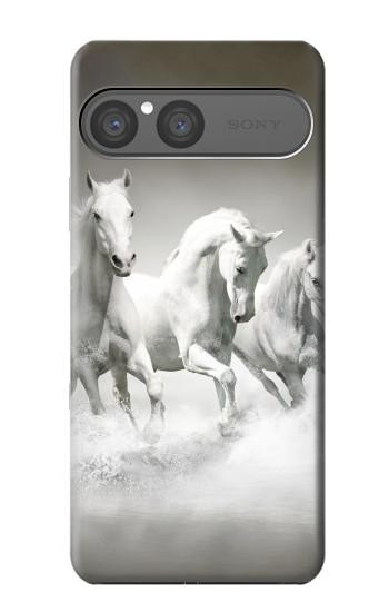 S0933 White Horses Case For Sony Xperia 10 VII