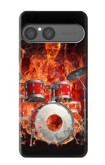 S1431 Skull Drum Fire Rock Case For Sony Xperia 10 VII, 10 VIII