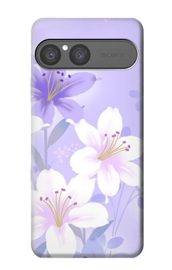 S2361 Purple White Flowers Case For Sony Xperia 10 VII