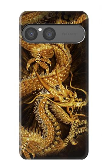 S2804 Chinese Gold Dragon Printed Case For Sony Xperia 10 VII, 10 VIII