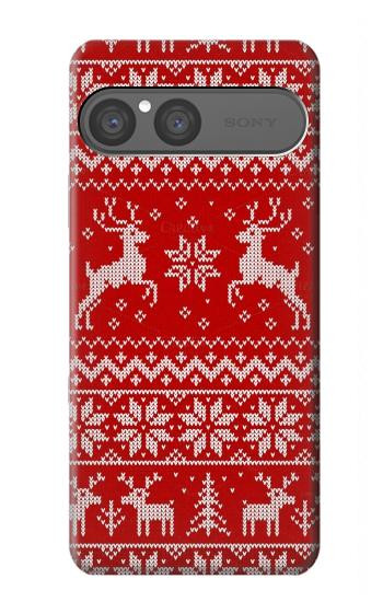 S2835 Christmas Reindeer Knitted Pattern Case For Sony Xperia 10 VII, 10 VIII