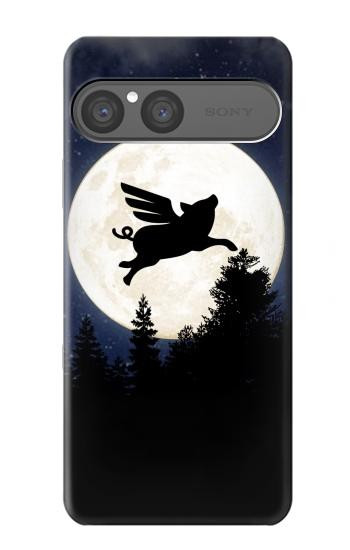 S3289 Flying Pig Full Moon Night Case For Sony Xperia 10 VII, 10 VIII