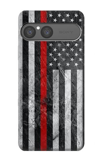 S3687 Firefighter Thin Red Line American Flag Case For Sony Xperia 10 VII, 10 VIII
